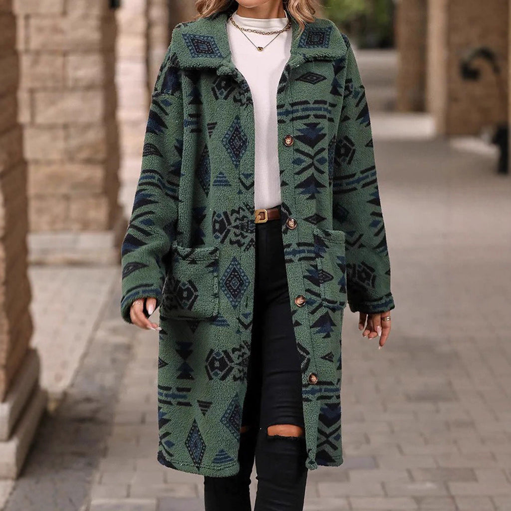 Women's Stylish Lapel Long Sleeve Plush Coats