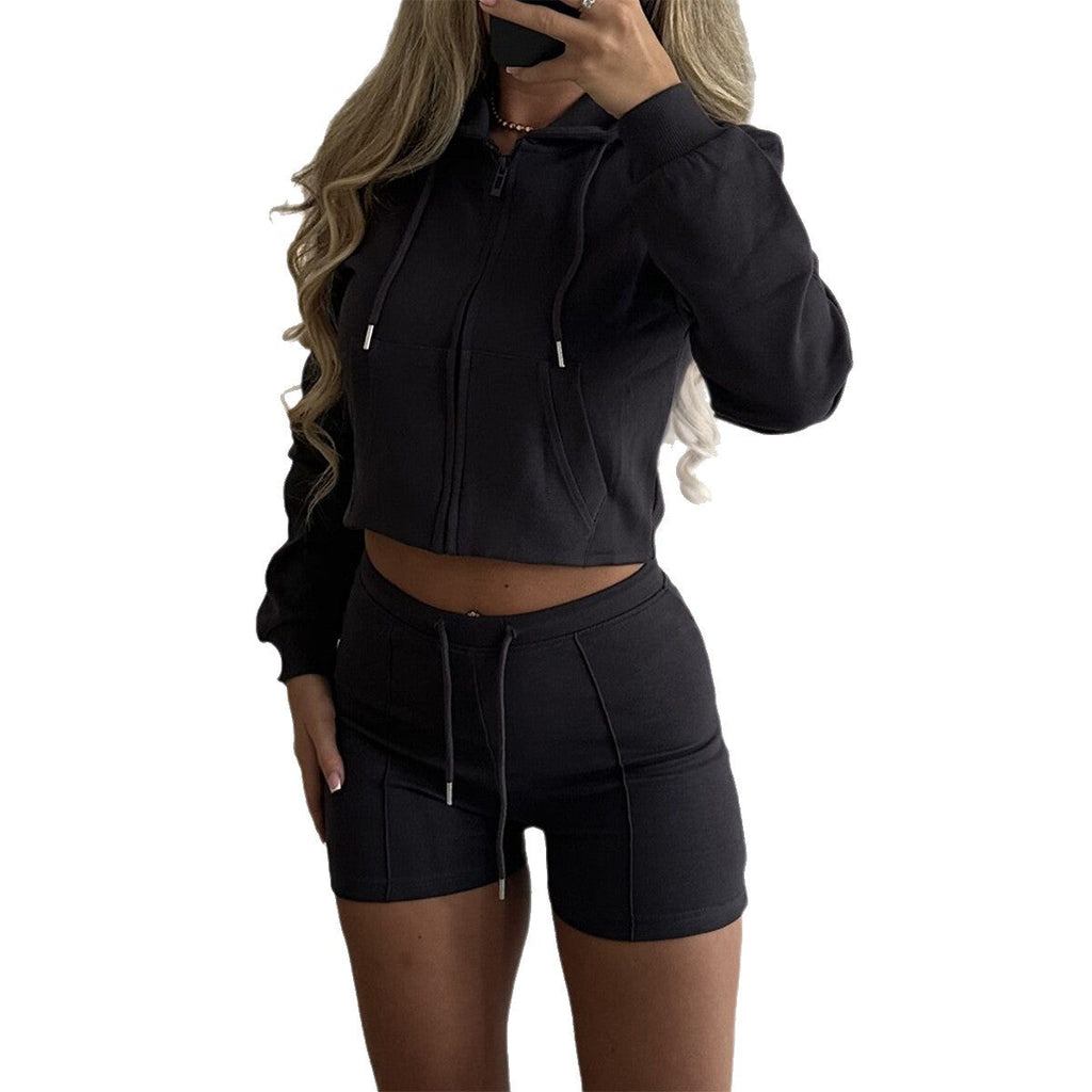 Women's Sports Long Sleeve Fleece Two-piece Suits