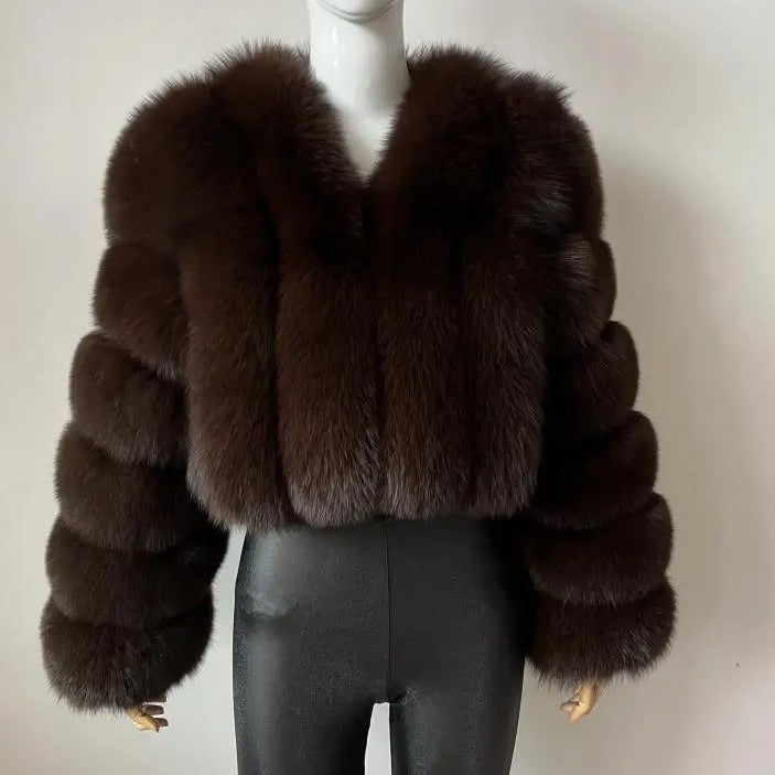 Women's Fox Fur Thickened Long Sleeve Imitation Coats