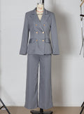 Women's Business Early Fashion Simple Line Double Suits