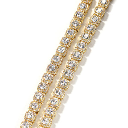 Iced Out Tennis Chain Cubic Zirconia CZ Hip Hop Necklace