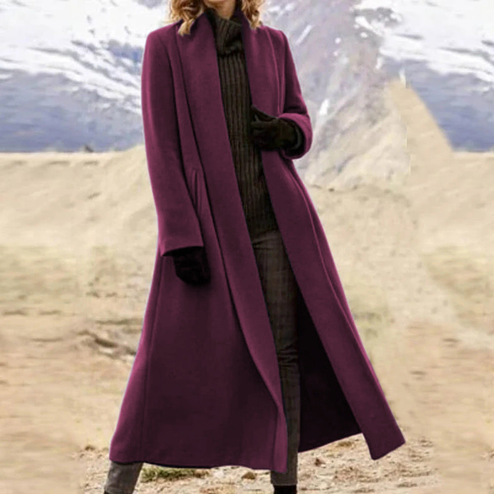Women's Fashion Outer Casual Woolen Trench Coats