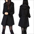 Women's Winter Warm Woolen Long Sleeve Hooded Coats