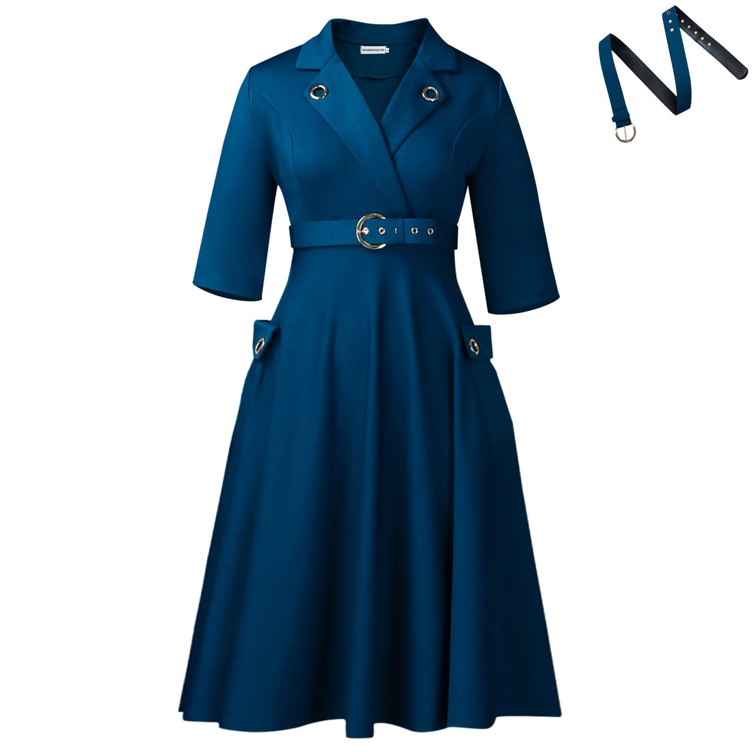 Women's Collar High Waist Elegant African Dress Dresses