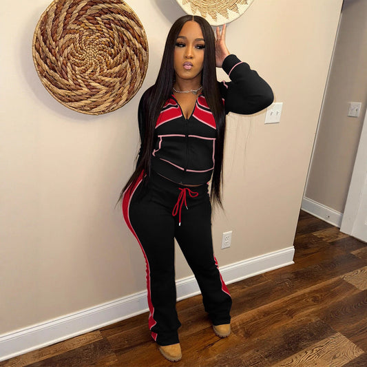 Women's Sports Leisure Color Matching Slimming Long Suits