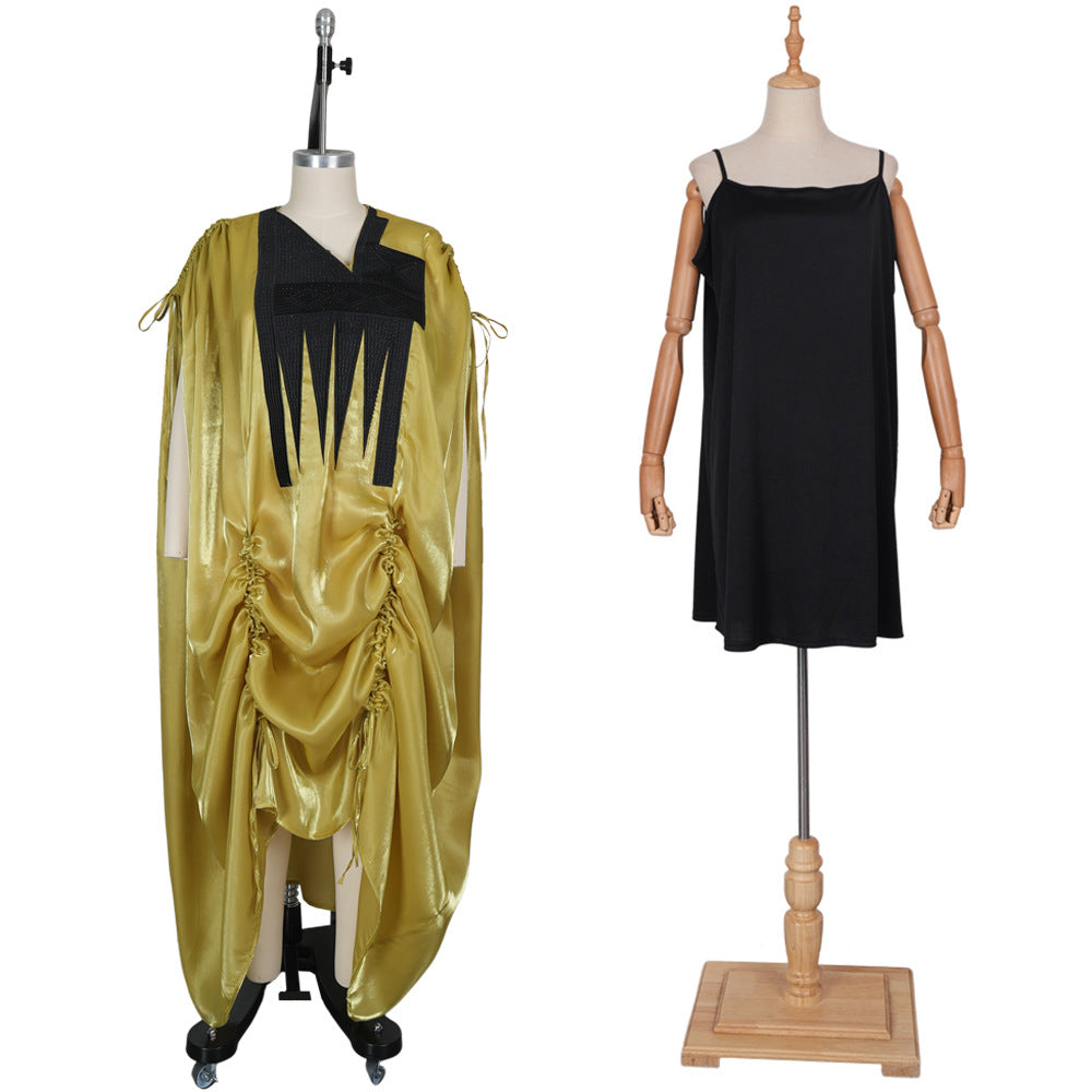 Women's Embroidered Robe African Wear Dress Two-piece Plus Size