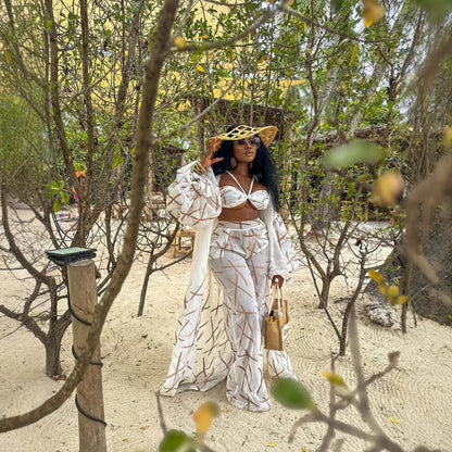 Women's Sexy Beach Style Ladies Three-piece Set Dresses