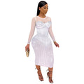 Diamond Long Sleeve Dress Nightclub Uniforms Suits