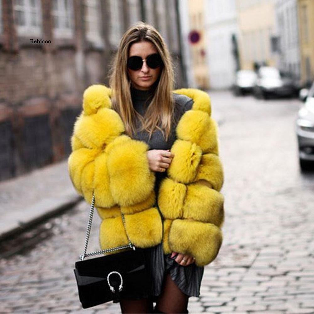 Women's Imitation Fur Hooded Mid-length Slim Fit Coats