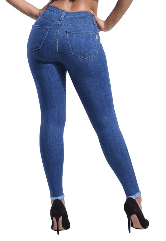 {P1659} Blue Denim Distressed Skinny Jeans