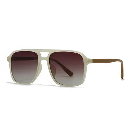 SO&EI Fashion Double Bridges Square Rivets Women Sunglasses Retro Men Gradient Shades UV400 Sun Glasses
