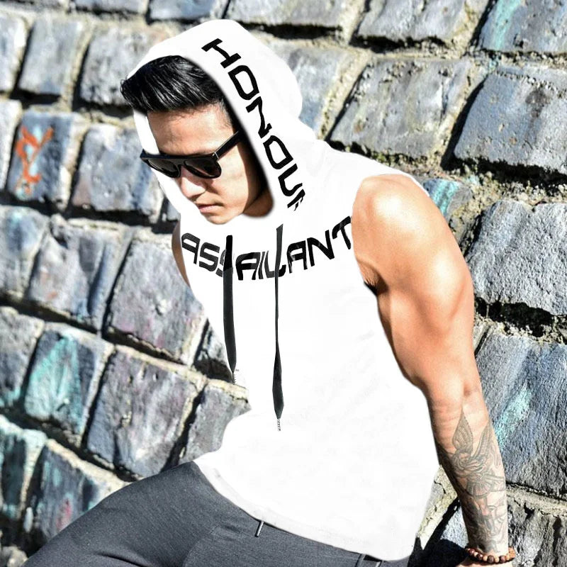 Sleeveless Hooded Tank Top