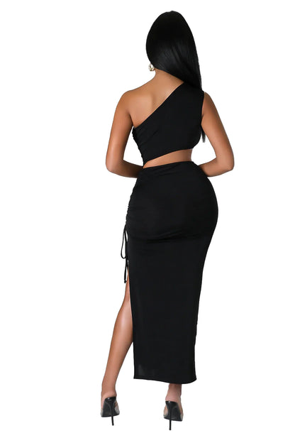 One Shoulder Sleeveless Cut Out Dress