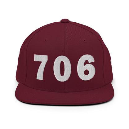 706 Area Code Snapback Hat