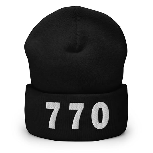 770 Area Code Cuffed Beanie