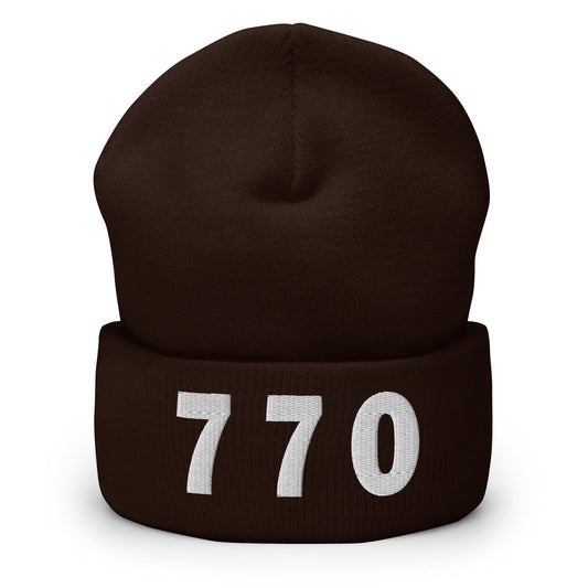 770 Area Code Cuffed Beanie