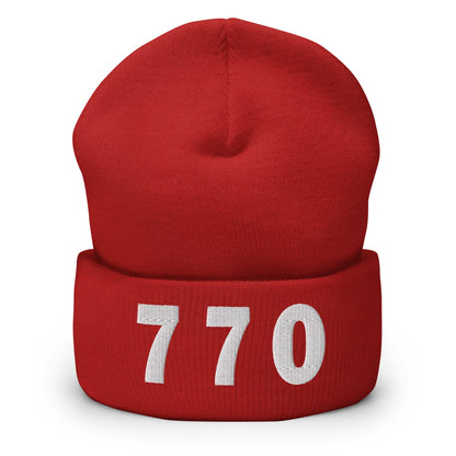 770 Area Code Cuffed Beanie