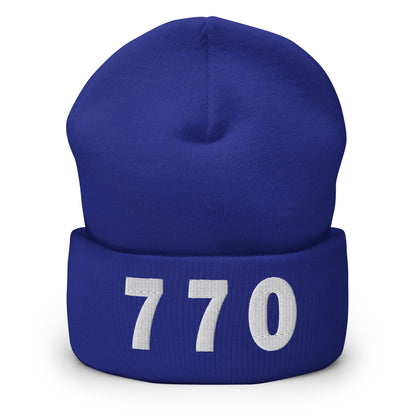 770 Area Code Cuffed Beanie