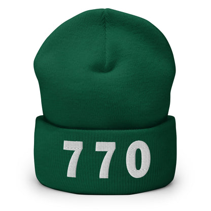 770 Area Code Cuffed Beanie