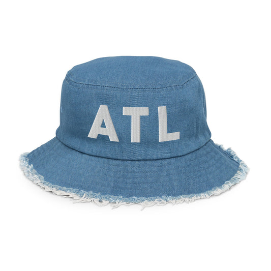 ATL Georgia Distressed Denim Bucket Hat