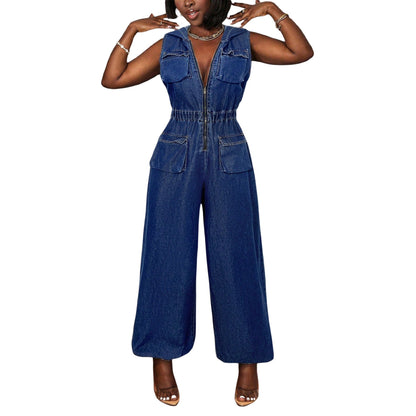 Fashionable Loose Cowboy Jumpsuit