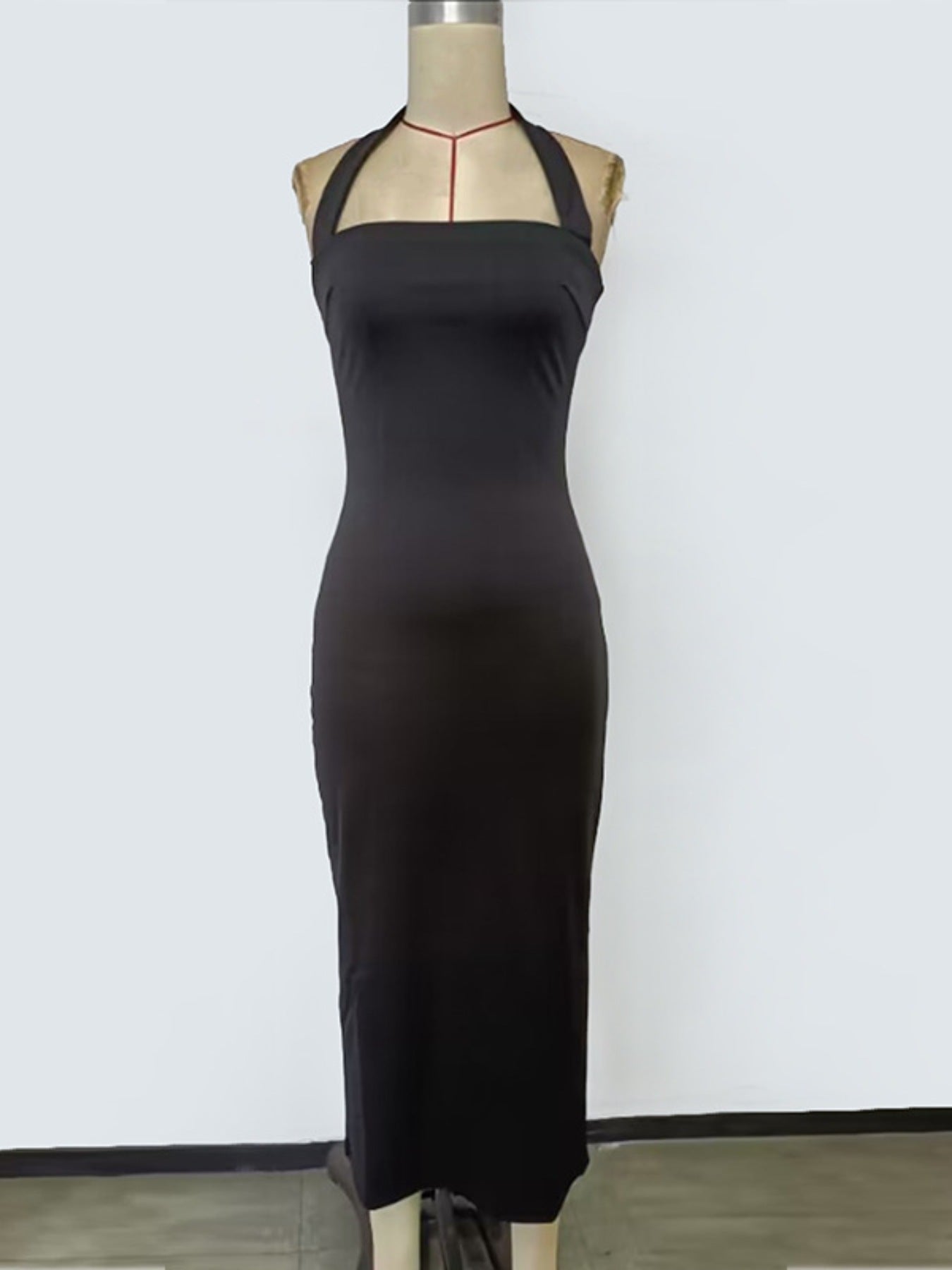 Stylish Halter Neck Bodycon Midi Dress