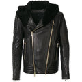 Handmade  Sundown Biker Jacket With Fur Collar
