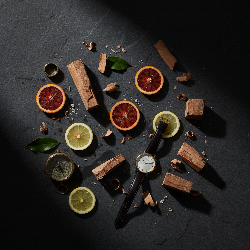 Dark luxury mood lifestyle image for Loewe 7 EDT