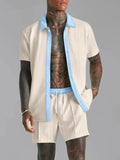 Men’s Fashionable Short Sleeve Top and Shorts Set
