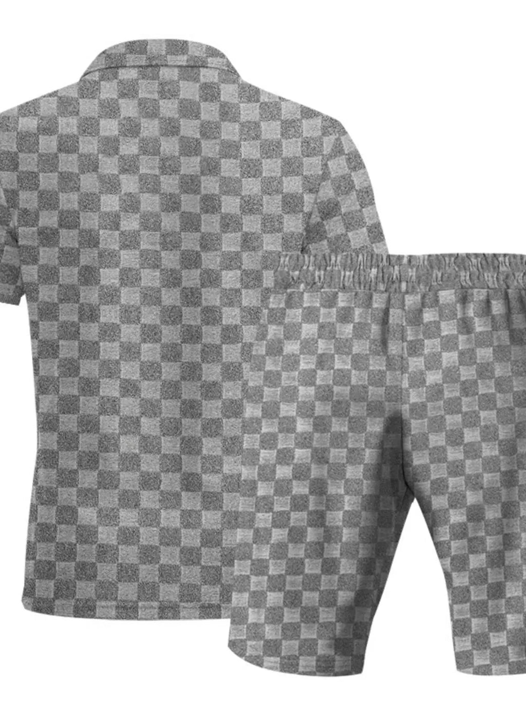 Men's Full Size Quarter Zip Short Sleeve Top and Shorts Set
