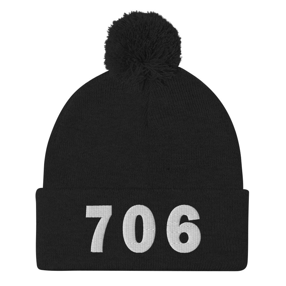 706 Area Code Pom-Pom Beanie