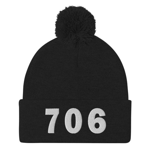 706 Area Code Pom-Pom Beanie