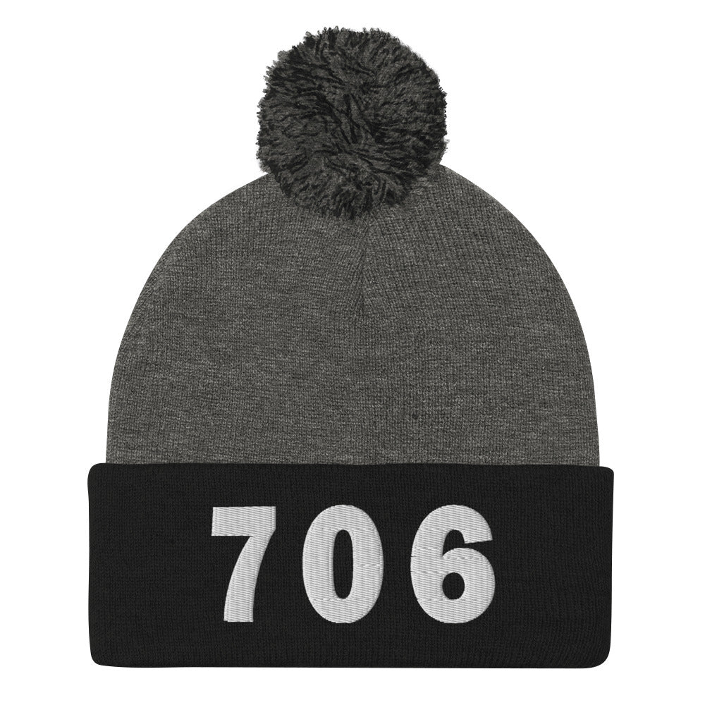 706 Area Code Pom-Pom Beanie