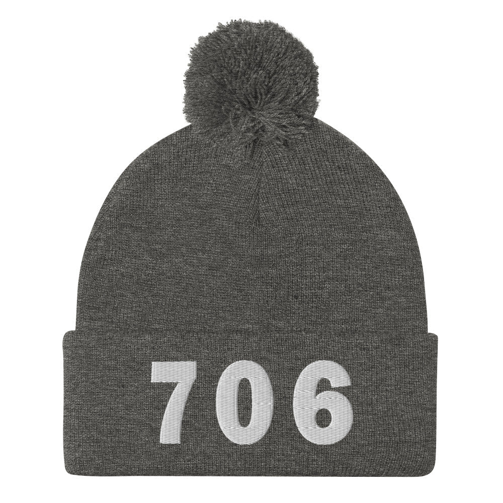 706 Area Code Pom-Pom Beanie