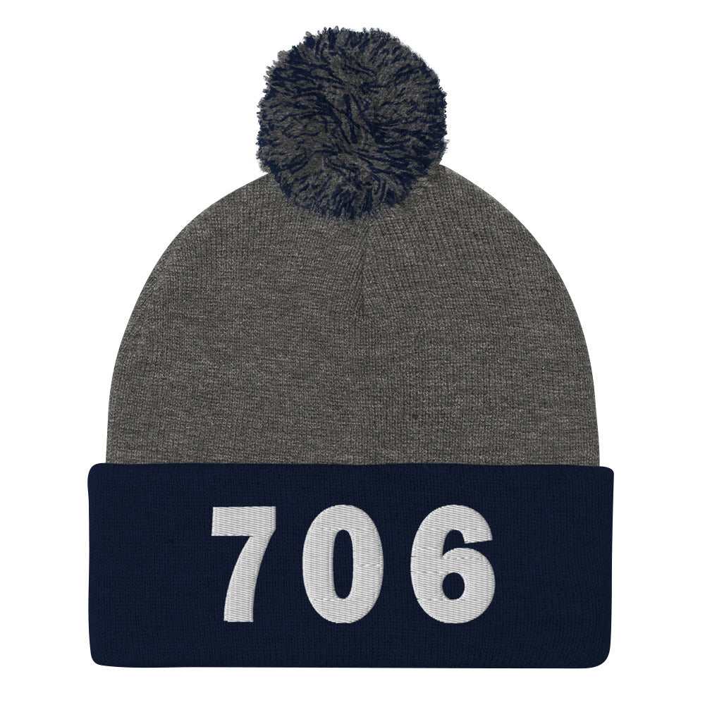 706 Area Code Pom-Pom Beanie