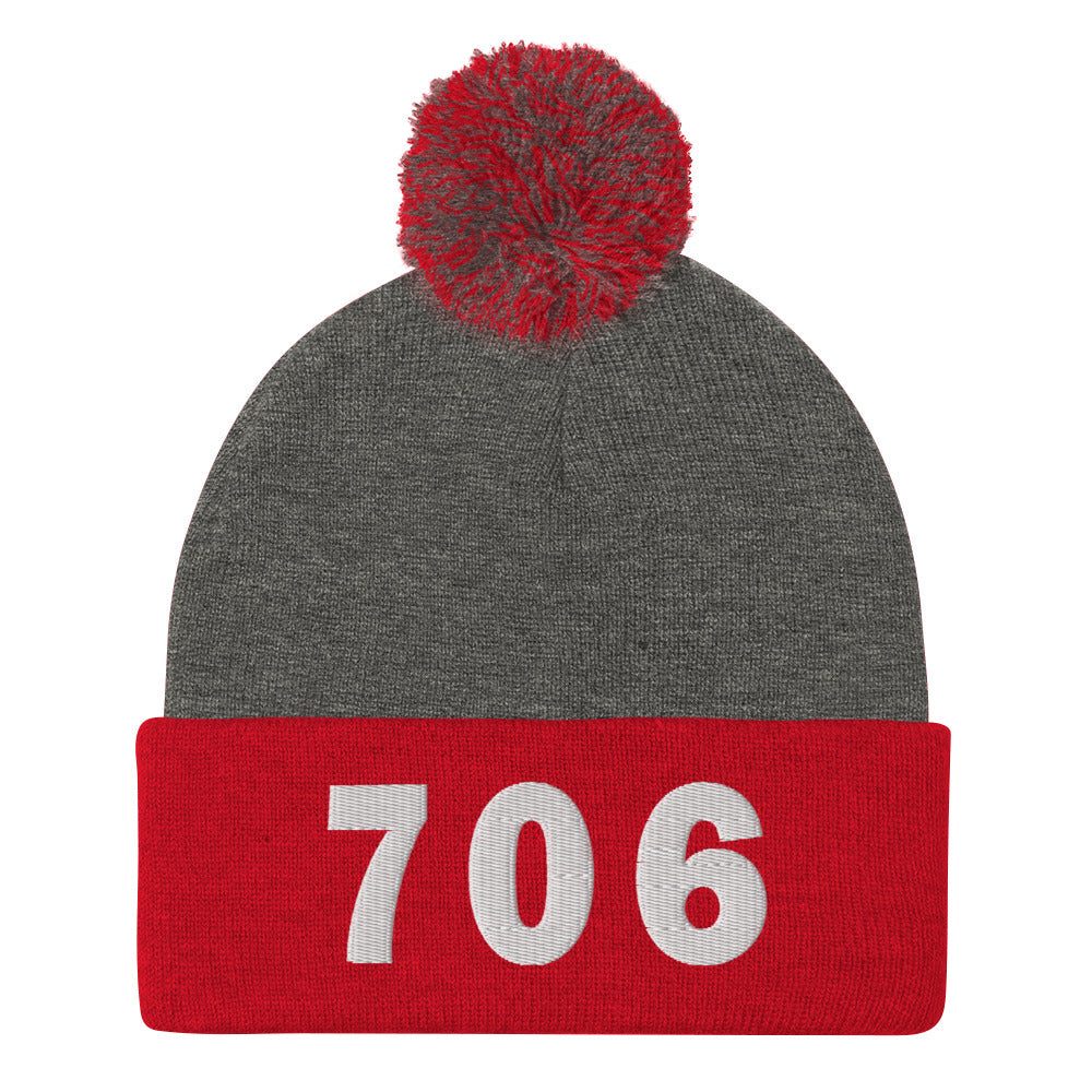 706 Area Code Pom-Pom Beanie