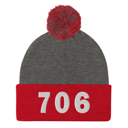 706 Area Code Pom-Pom Beanie