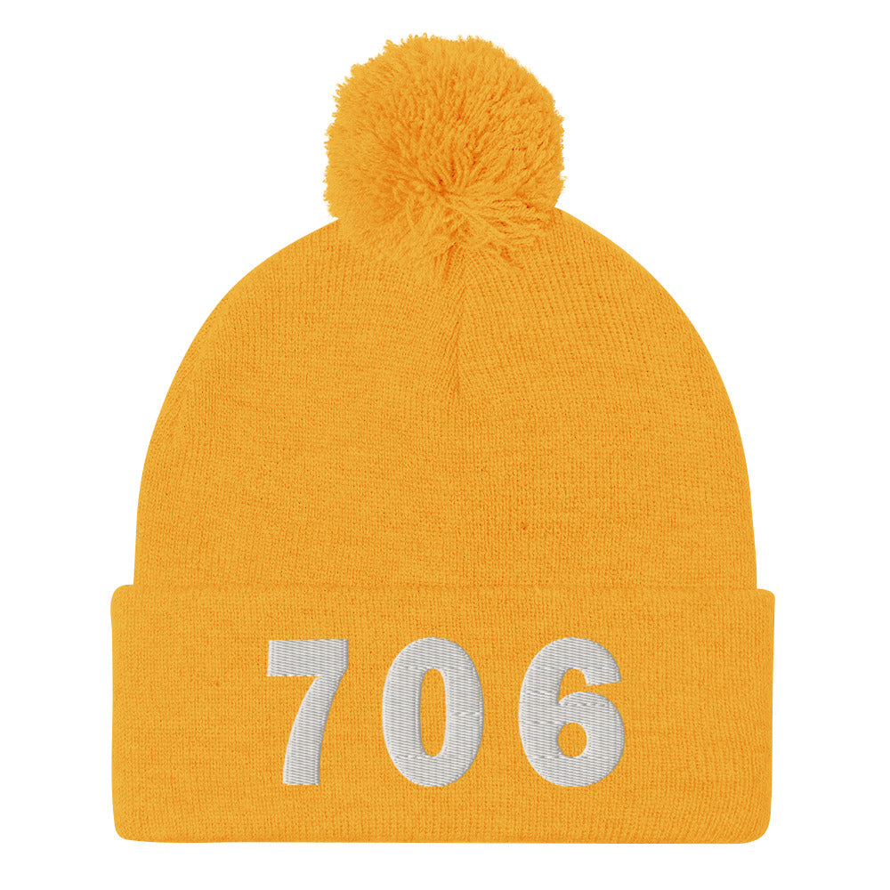 706 Area Code Pom-Pom Beanie