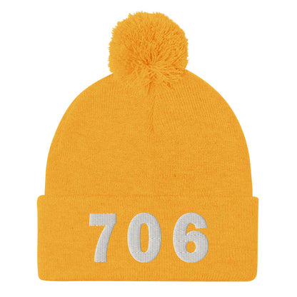 706 Area Code Pom-Pom Beanie