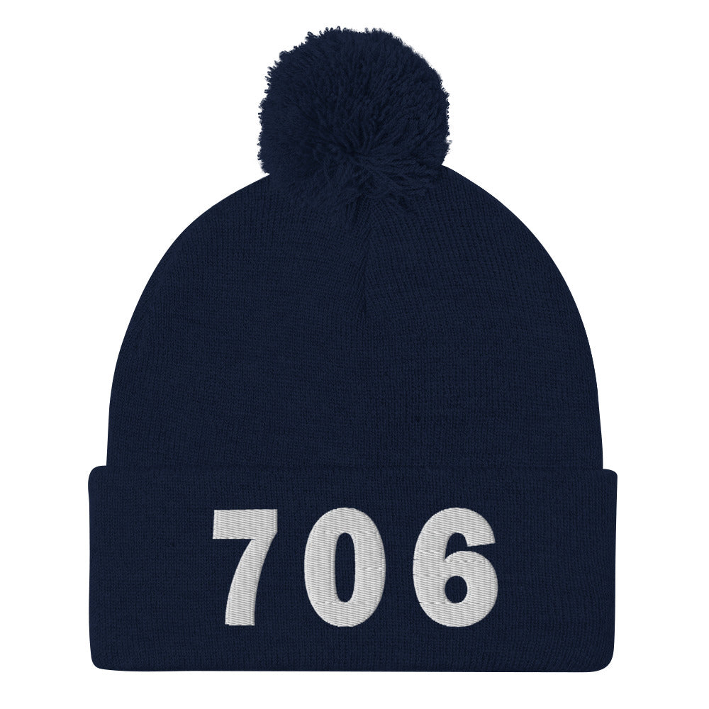 706 Area Code Pom-Pom Beanie