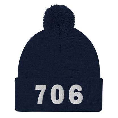 706 Area Code Pom-Pom Beanie