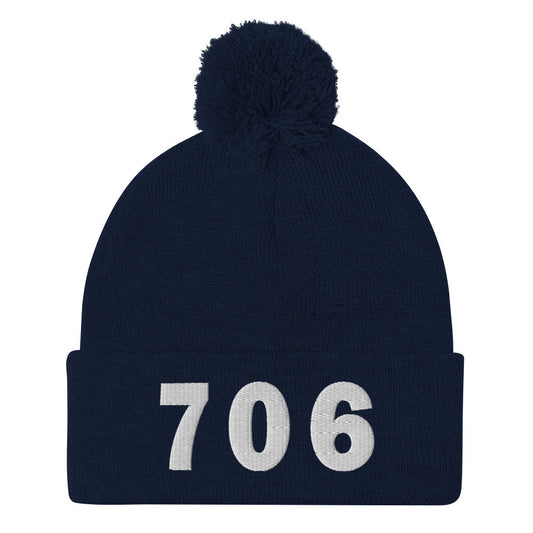 706 Area Code Pom-Pom Beanie
