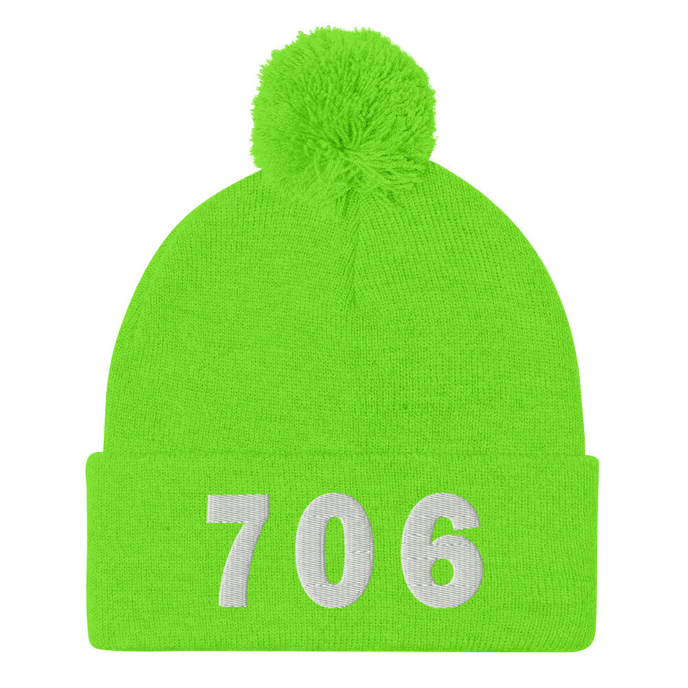 706 Area Code Pom-Pom Beanie