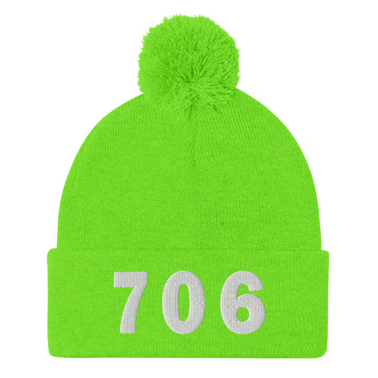 706 Area Code Pom-Pom Beanie