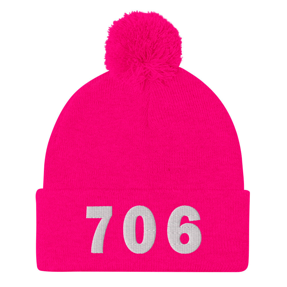 706 Area Code Pom-Pom Beanie
