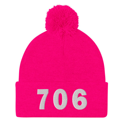 706 Area Code Pom-Pom Beanie