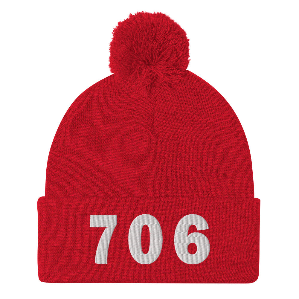 706 Area Code Pom-Pom Beanie