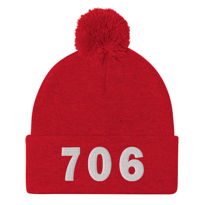 706 Area Code Pom-Pom Beanie
