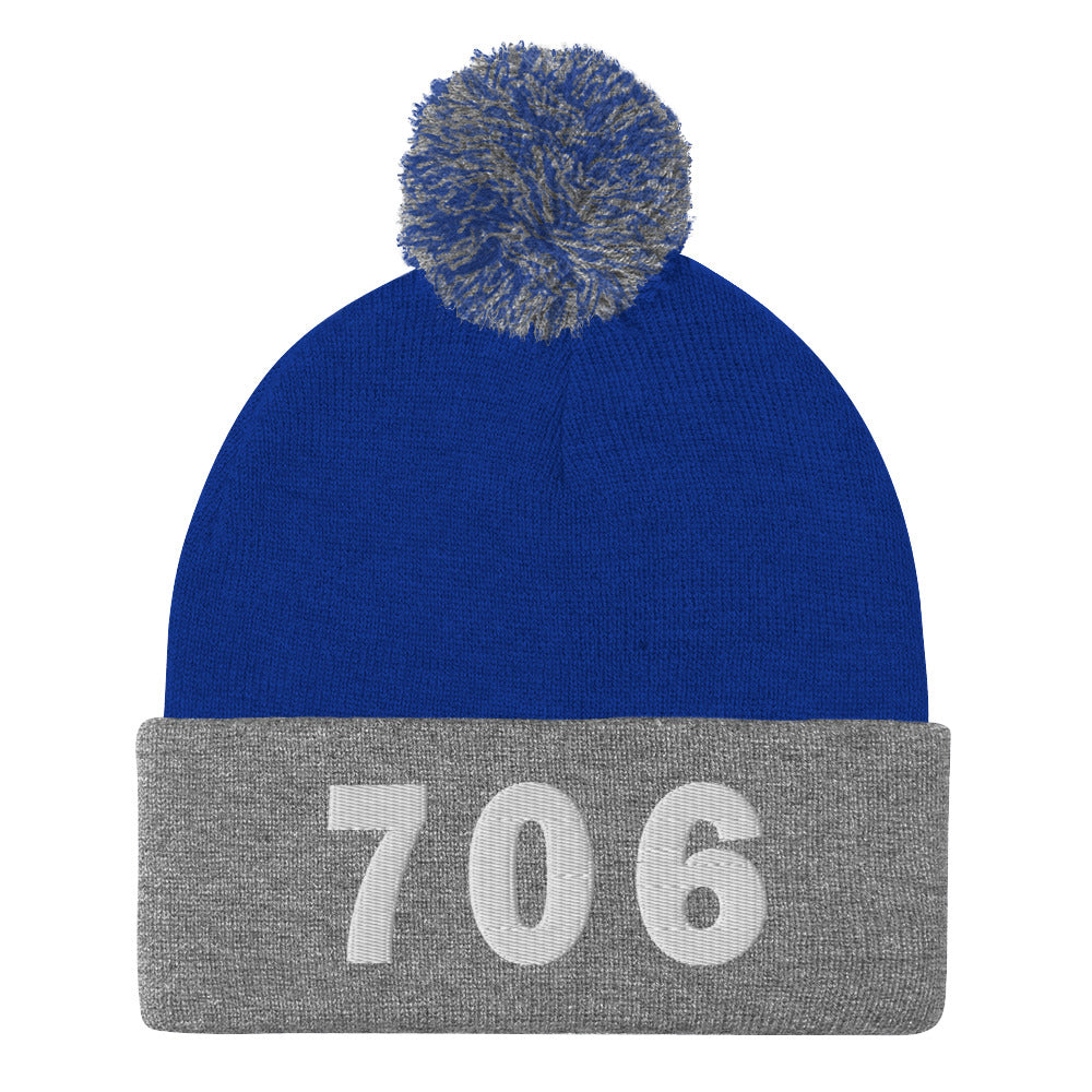 706 Area Code Pom-Pom Beanie