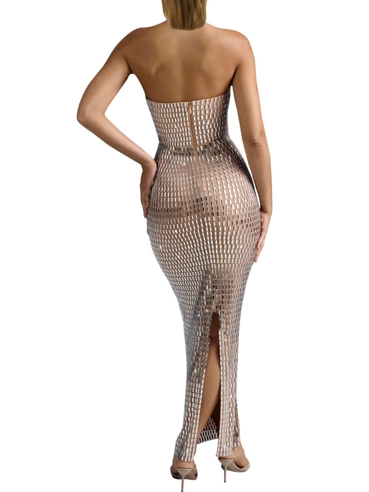 Rhinestone Fashion Tube Maxi Dress